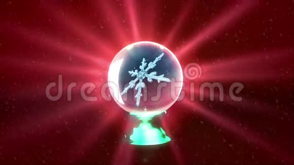 圣诞雪花水晶球红色视频的预览图
