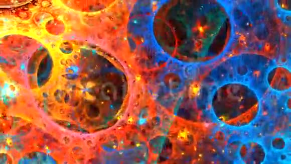 抽象彩色宇宙的分形背景很详细视频的预览图