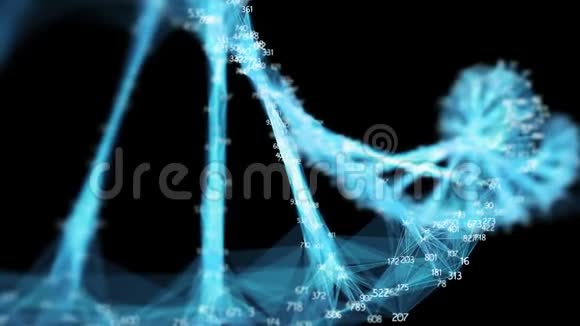 数字多边形丛DNA分子随机数环通道视频的预览图
