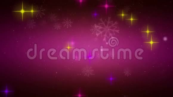 带有星星和雪花的精彩圣诞动画循环高清1080p视频的预览图