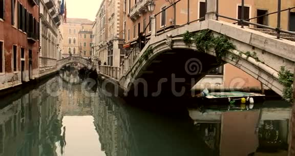 意大利威尼斯2014年1月运河和旧建筑物视频的预览图