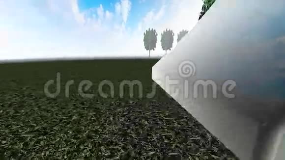 2015年绿油油的草地上有树和雾视频的预览图