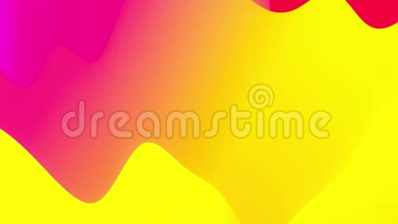 具有抽象流体红色黄色梯度的4k无缝环内部辉光波状表面美丽的色彩渐变视频的预览图