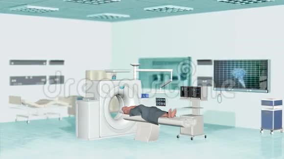医院房间核磁共振扫描摄像扫描库存录像视频的预览图