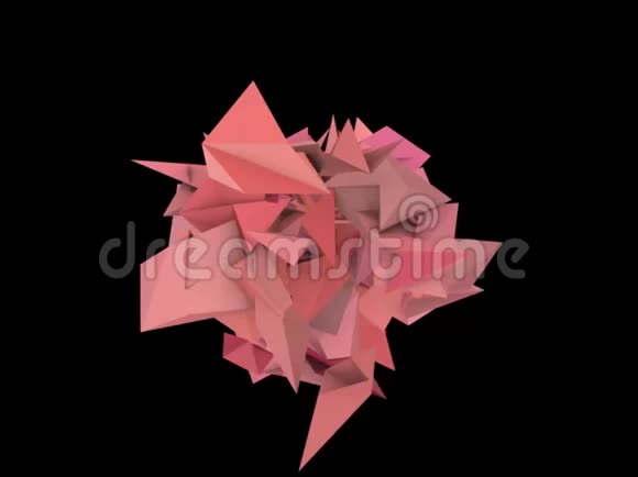 3D抽象的红色粉红色钉状黑色视频的预览图