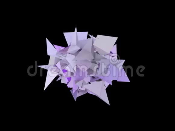 3D抽象紫色尖形黑色视频的预览图