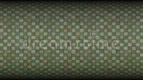 3D方形马赛克瓷砖金属锈斑花纹视频的预览图