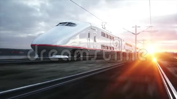 电动客车开得很快旅行和旅行概念现实的4k动画视频的预览图