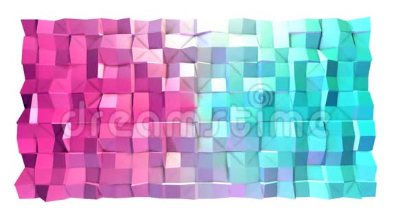 抽象简单的蓝色粉红色低聚三维表面作为美丽的背景软几何低聚运动背景视频的预览图