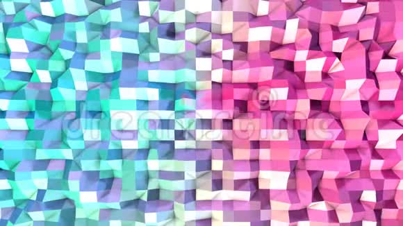 抽象简单的蓝色粉红色低聚三维表面作为美丽的背景软几何低聚运动背景视频的预览图