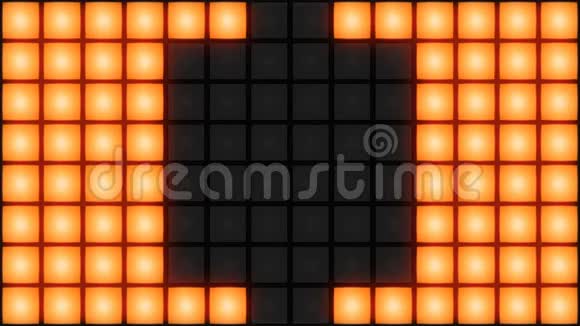 橙色迪斯科夜总会舞池墙发光网格背景vj循环视频的预览图