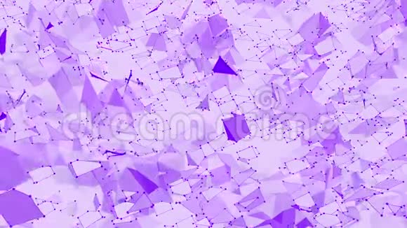 紫色或紫色低聚波面作为抽象背景紫罗兰几何振动环境或脉动视频的预览图