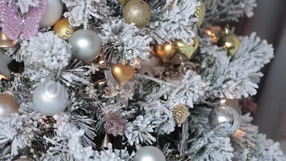 圣诞背景装饰新年树视频的预览图