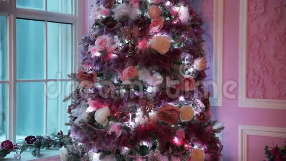 新年树和圣诞节背景视频的预览图