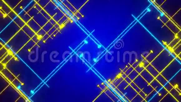 蓝色的抽象背景蓝色和金色的线条视频的预览图