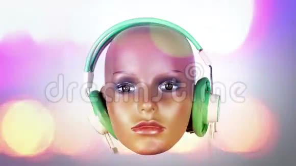 带有耳机音乐迪斯科的人体模型视频的预览图