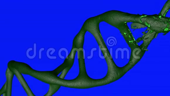 旋转DNA形成通过剥离皮肤与绿色屏幕运动背景视频的预览图