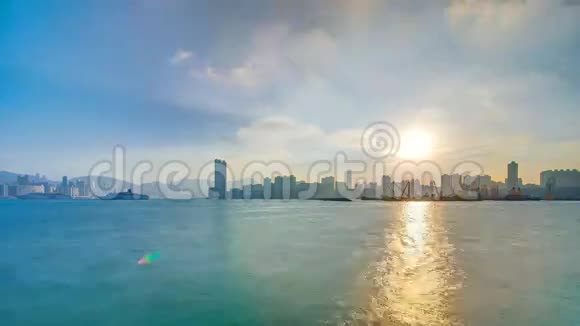 香港日落从九龙湾市中心往下看视频的预览图