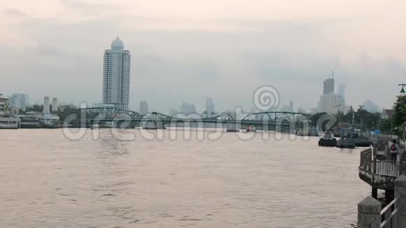 泰国曼谷河城亚洲建筑水视频的预览图