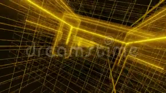 抽象线3D旋转360背胶4KLOOP金色视频的预览图