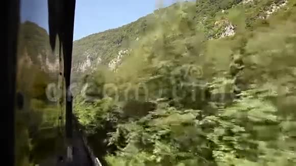 从移动的火车上看到的风景视频的预览图