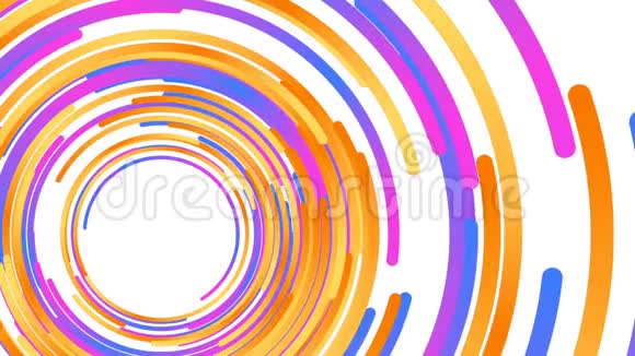 摘要多色圆圈的三维渲染构图电脑生成的循环动画几何图形视频的预览图