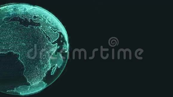 带有复制空间轨道的旋转发光点的地球旋转循环视频的预览图