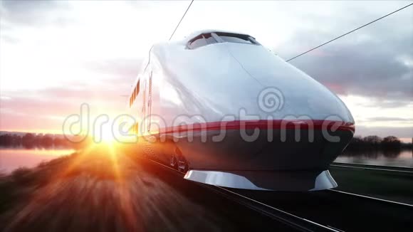 电动客车开得很快旅行和旅行概念现实的4k动画视频的预览图