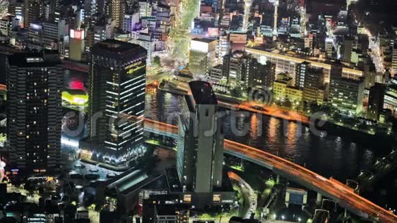 城市交通时间过后东京上方视频的预览图
