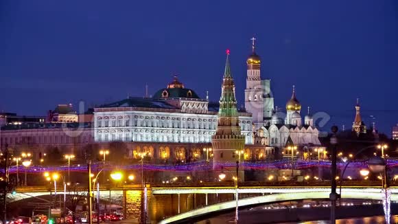 莫斯科克里姆林宫夜景视频的预览图