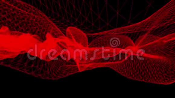 网格网抽象绘图多边形线框烟雾云软移动模拟运动图形动画背景视频的预览图