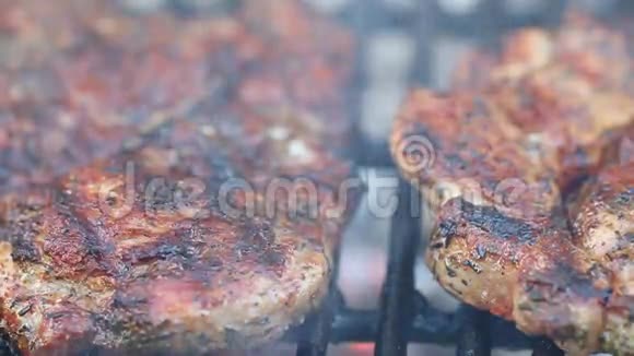 烤肉上的肉视频的预览图