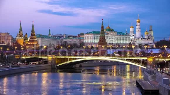 莫斯科克里姆林宫夜景视频的预览图