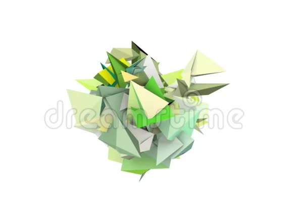 3D抽象绿色钉状白色视频的预览图