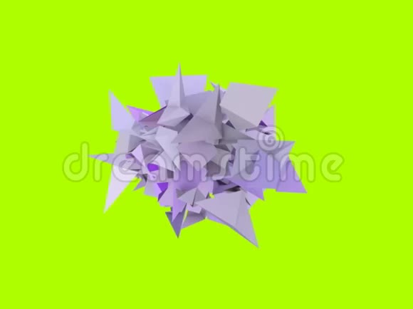 3D抽象紫色尖形绿色视频的预览图
