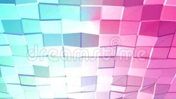 抽象简单的蓝色粉红色低聚三维表面作为创意背景软几何低聚运动背景视频的预览图