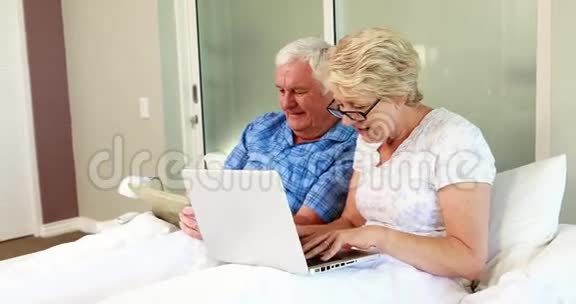 年长夫妇用笔记本电脑视频的预览图