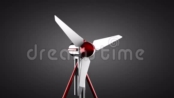 循环风力涡轮机在灰色背景下旋转视频的预览图