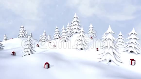 冬天的圣诞森林视频的预览图