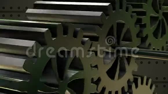 旋转齿轮的金属颜色视频的预览图