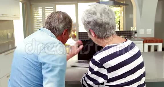 年长夫妇用笔记本电脑视频的预览图