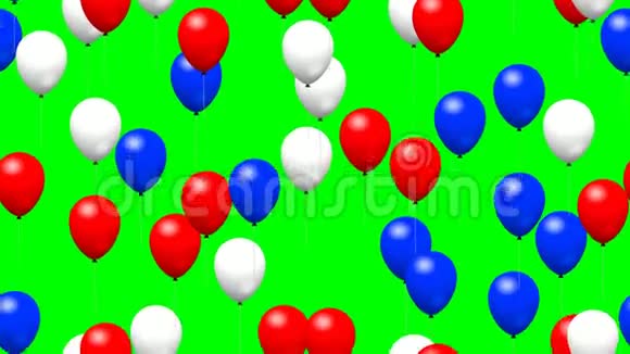 派对气球产生的无缝循环视频绿网视频的预览图