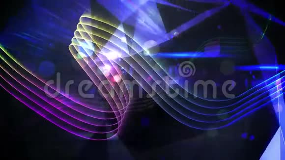 色彩斑斓的黑色抽象音乐设计视频的预览图