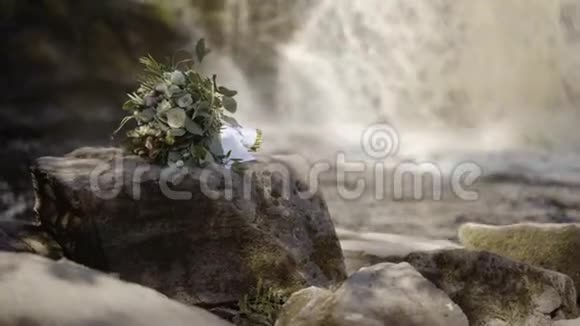 瀑布附近的花束视频的预览图