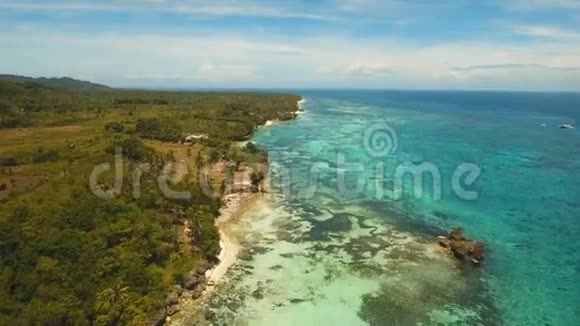 海景带热带海岛沙滩度假村酒店波霍尔安达地区菲律宾视频的预览图