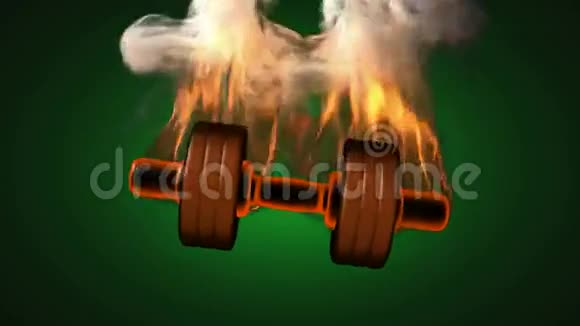 燃烧的哑铃阿尔法垫子视频视频的预览图