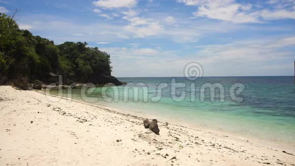 热带岛屿上美丽的海滩菲律宾博霍尔视频的预览图
