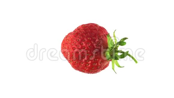 白色背景的新鲜草莓视频的预览图