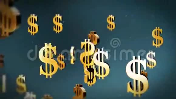 美元货币符号飞行股票镜头视频的预览图