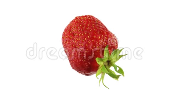 白色背景的新鲜草莓视频的预览图